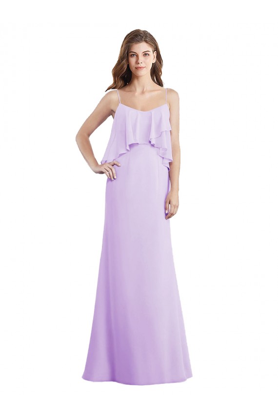 Chiffon Long Sleeveless Low Back Bridesmaid Dress / Evening Dress Barrie