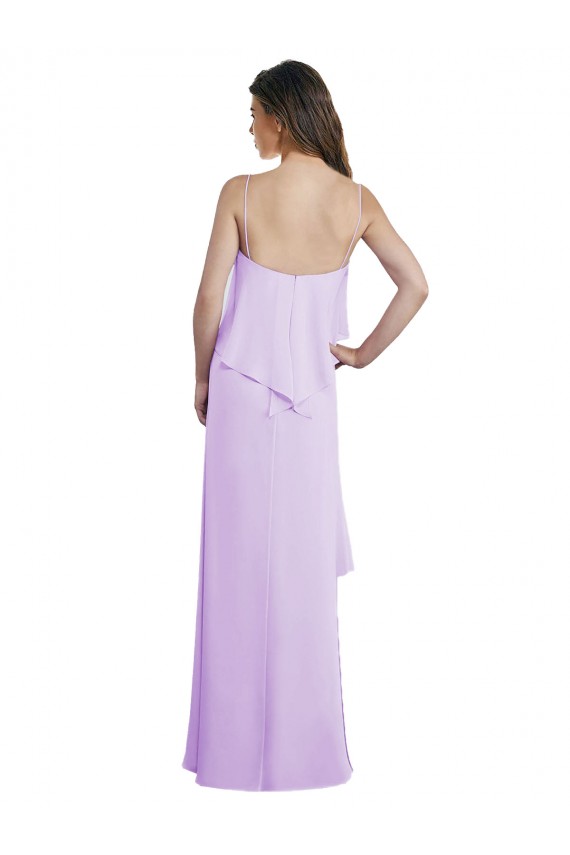 Chiffon Long Sleeveless Low Back Bridesmaid Dress / Evening Dress Barrie
