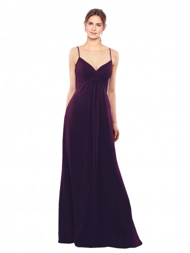 Soft Chiffon A-Line Long Sleeveless Criss Cross Open Back Formal Dress / Bridesmaid Dress Barrie
