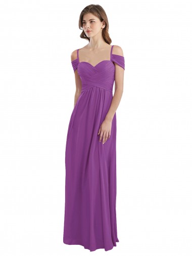 Soft Chiffon A-Line Cold Shoulder Dahlia Bridesmaid Dress Barrie