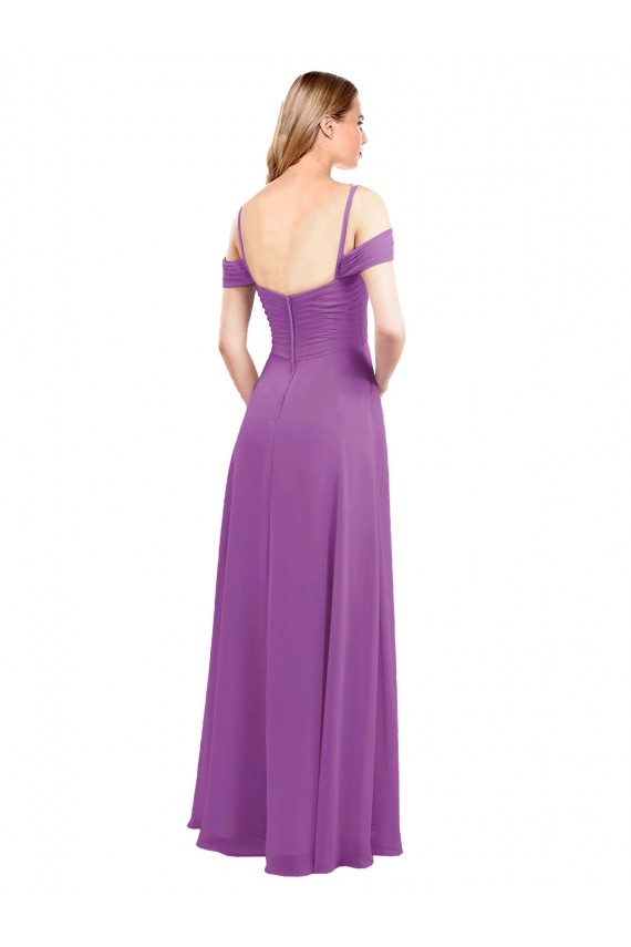 Soft Chiffon A-Line Cold Shoulder Dahlia Bridesmaid Dress Barrie