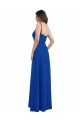 Soft Chiffon A-Line Long Sleeveless Royal Blue Low Back Bridesmaid Dress Barrie