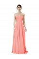 Soft Chiffon A-Line Long Sleeveless Peach Bridesmaid Dress Barrie