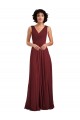 Soft Chiffon Long Sleeveless V-Back Bridesmaid Dress Barrie