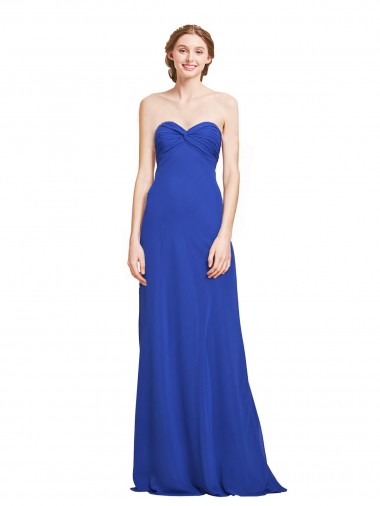 Soft Chiffon A-Line Long Sleeveless Bridesmaid Gown Barrie