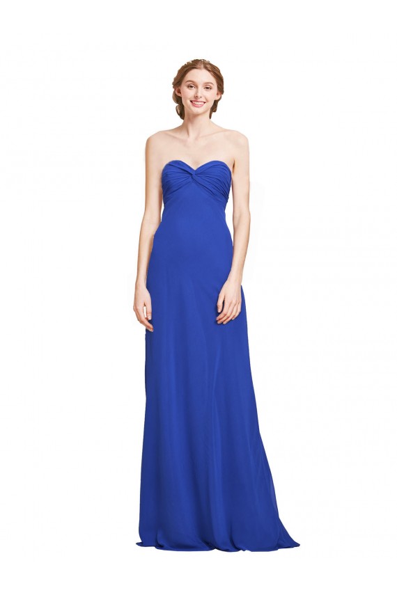 Soft Chiffon A-Line Long Sleeveless Bridesmaid Gown Barrie