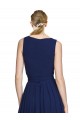 Chiffon A-Line Long Sleeveless Dark Navy Bridesmaid Dresses Barrie
