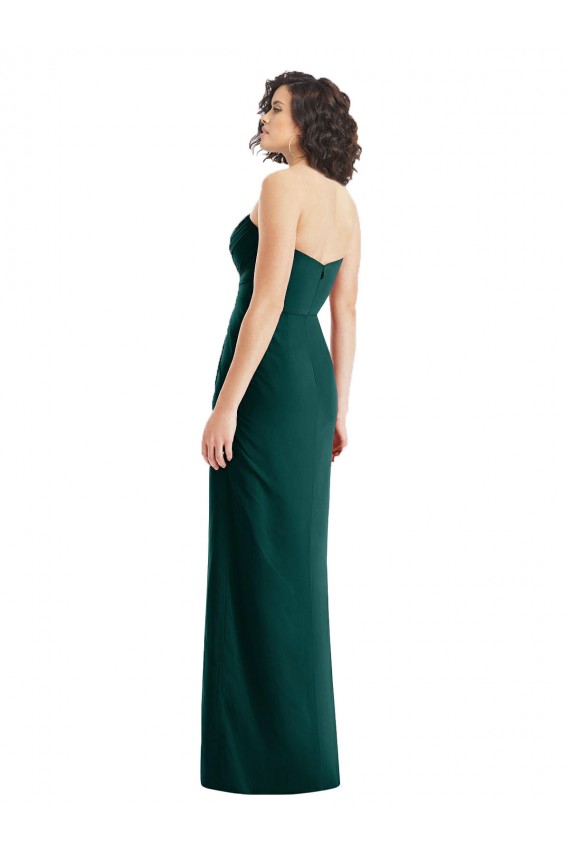 Soft Chiffon A-Line Long Sleeveless Low Back Ever Green Bridesmaid Dresses Barrie
