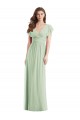 Soft Chiffon Trumpet Long Flutter Sleeves Open Back Bridesmaid Dress Barrie