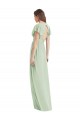 Soft Chiffon Trumpet Long Flutter Sleeves Open Back Bridesmaid Dress Barrie