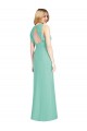 Soft Chiffon Mermaid Long Sleeveless Open Back Jade Bridesmaid Dresses Barrie