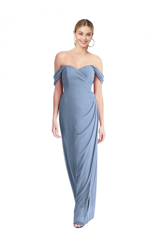 Soft Chiffon Mermaid Long Sleeveless Low Back Semi Formal Evening Dress / Bridesmaid Dress Barrie