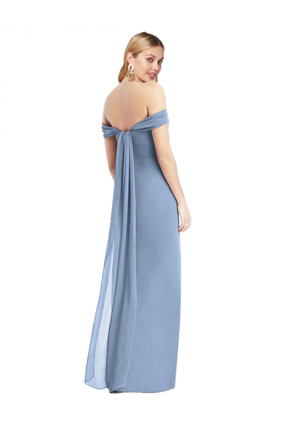 Soft Chiffon Mermaid Long Sleeveless Low Back Semi Formal Evening Dress / Bridesmaid Dress Barrie
