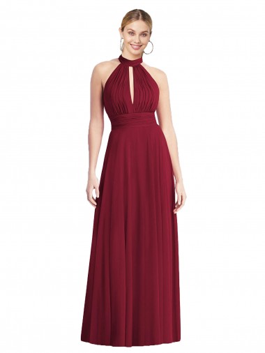 Soft Chiffon A-Line Sleeveless Burgundy Semi Formal Evening Dress / Bridesmaid Dress Barrie