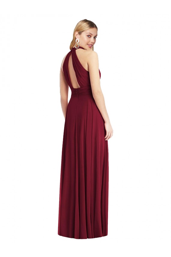 Soft Chiffon A-Line Sleeveless Burgundy Semi Formal Evening Dress / Bridesmaid Dress Barrie