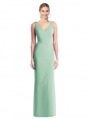 Soft Chiffon Trumpet Long Sleeveless Tie Back Bridesmaid Dress Barrie