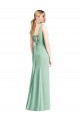 Soft Chiffon Trumpet Long Sleeveless Tie Back Bridesmaid Dress Barrie