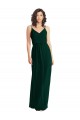 Soft Chiffon A-Line Long Sleeveless Low Back Ever Green Evening Dresses Barrie