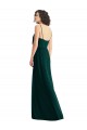 Soft Chiffon A-Line Long Sleeveless Low Back Ever Green Evening Dresses Barrie
