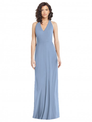 Soft Chiffon Trumpet Long Sleeveless Open Back Formal Evening Gown / Bridesmaid Dress Barrie