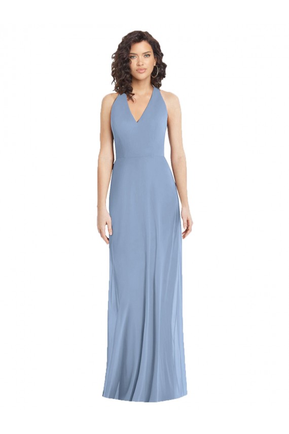 Soft Chiffon Trumpet Long Sleeveless Open Back Formal Evening Gown / Bridesmaid Dress Barrie