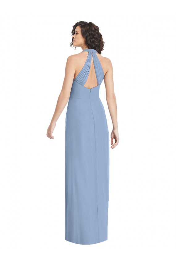 Soft Chiffon Trumpet Long Sleeveless Open Back Formal Evening Gown / Bridesmaid Dress Barrie