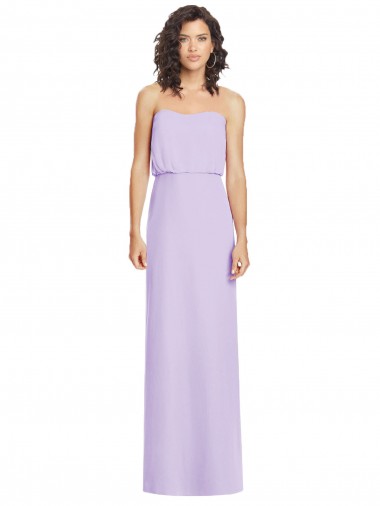 Soft Chiffon A-Line Long Sleeveless Lilac Low Back Formal Dress / Bridesmaid Dress Barrie