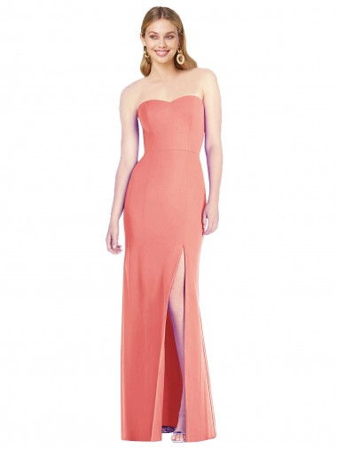 Soft Chiffon Trumpet Long Sleeveless Front Slit Bridesmaid Dresses Barrie