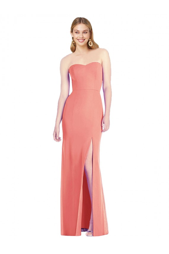 Soft Chiffon Trumpet Long Sleeveless Front Slit Bridesmaid Dresses Barrie
