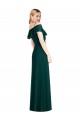 Soft Chiffon Trumpet Long Cold Shoulder Ever Green Evening Dresses Barrie