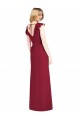 Soft Chiffon Mermaid Long Ruffle Sleeves Tie Back Bridesmaid Dress Barrie