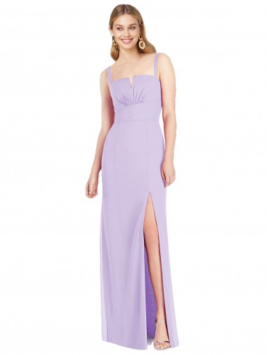 Soft Chiffon Mermaid Long Sleeveless Side Front Slit Bridesmaid Dresses Barrie