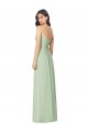Soft Chiffon Trumpet Long Sleeveless Sage Bridesmaid Dress Barrie