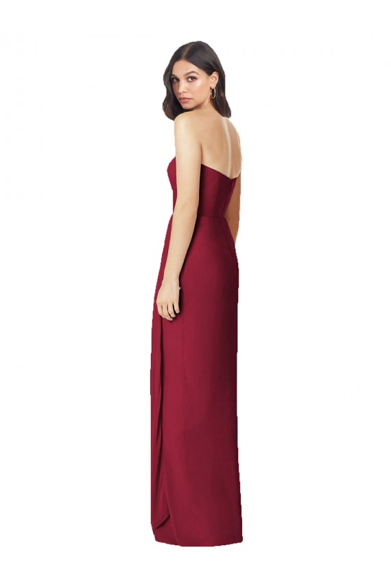 Soft Chiffon Trumpet Long Sleeveless Side Front Slit Bridesmaid Dresses Barrie