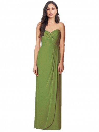 Soft Chiffon Trumpet Long Sleeveless Side Front Slit Bridesmaid Dresses Barrie