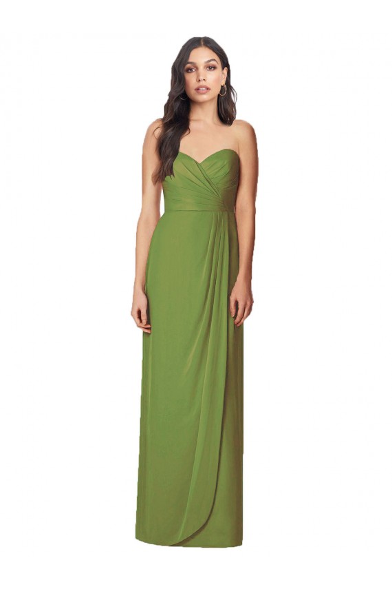 Soft Chiffon Trumpet Long Sleeveless Side Front Slit Bridesmaid Dresses Barrie