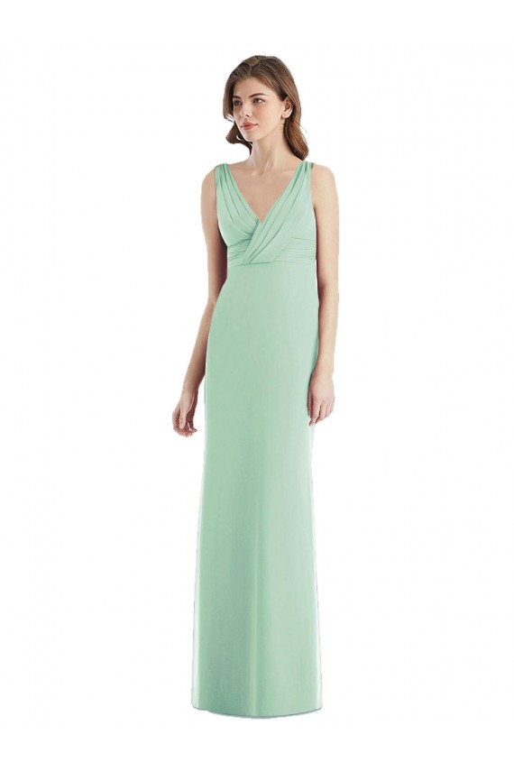 Chiffon Trumpet Long Sleeveless Open Back Bridesmaid Dress / Evening Dress Barrie