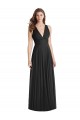 Soft Chiffon A-Line Long Sleeveless Criss Cross Back Black Bridesmaid Dresses Barrie