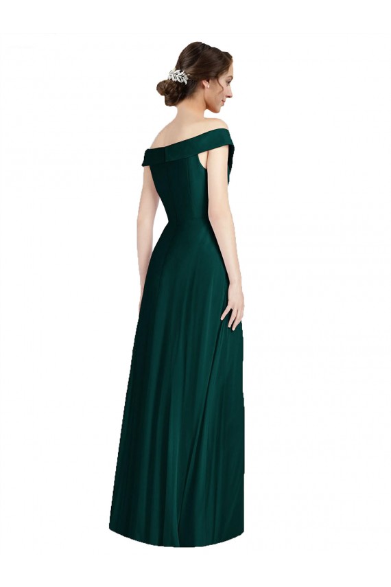 Soft Chiffon A-Line Long Sleeveless Ever Green Formal Dress / Bridesmaid Dress Barrie