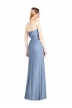 Soft Chiffon Trumpet Long Sleeveless Dusty Blue Bridesmaid Dresses Barrie