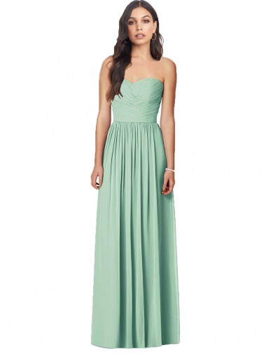 Soft Chiffon Trumpet Long Sleeveless Mint Green Bridesmaid Dress Barrie