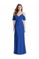 Soft Chiffon Trumpet Long Cold Shoulder V-Back Semi Formal Evening Dress / Bridesmaid Dress Barrie