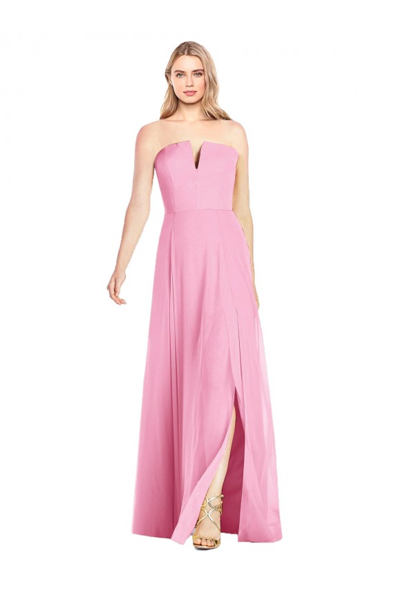 Soft Chiffon Trumpet Trumpet Sleeveless Hot Pink Semi Formal Evening Dress / Bridesmaid Dress Barrie