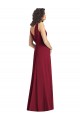 Chiffon A-Line Long Sleeveless V-Back Hunter Bridesmaid Dresses Barrie