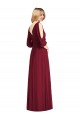 Soft Chiffon Trumpet Long Bell Sleeves V-Back Formal Dress / Bridesmaid Dress Barrie