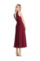 Soft Chiffon A-Line Tea length Sleeveless V-Back Prom Dress / Bridesmaid Dress Barrie