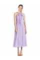 Soft Chiffon A-Line Tea length Sleeveless V-Back Prom Dress / Bridesmaid Dress Barrie