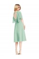 Soft Chiffon A-Line Knee Length Flutter Sleeves Open Back Bridesmaid Dress Barrie