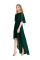 Soft Chiffon A-Line Flutter Sleeves Open Back High Low Bridesmaid Dress Barrie