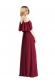Chiffon A-Line Long Cold Shoulder Bridesmaid Dress Barrie